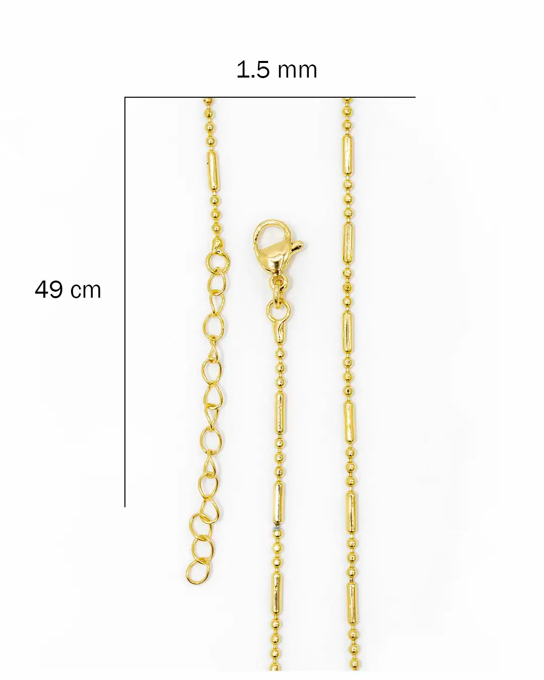 Cadena triple bolita y palito