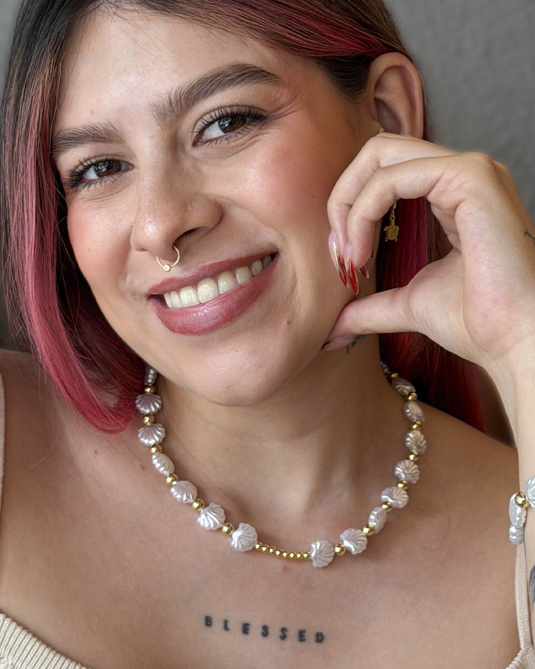 Cadena concha balín