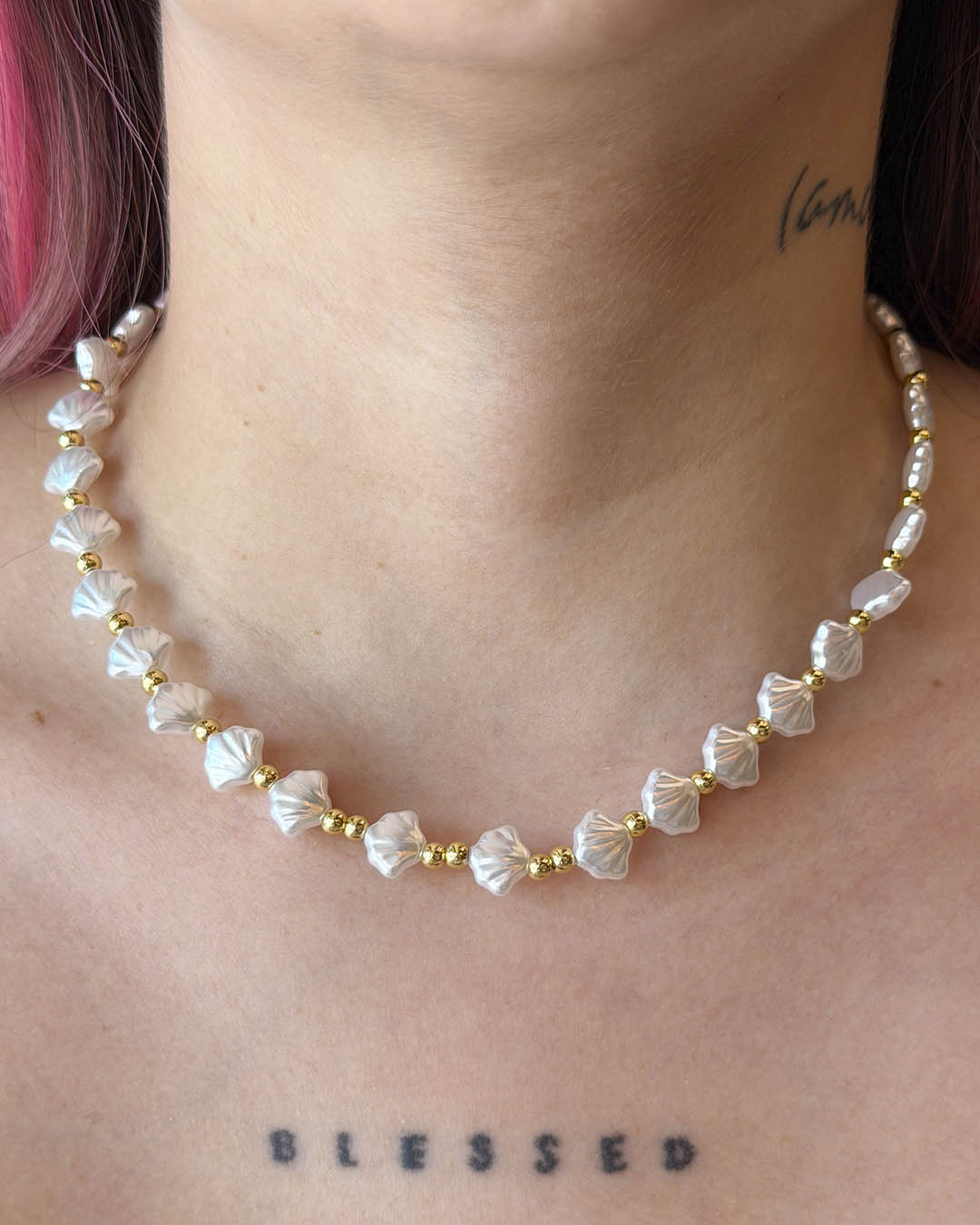 Cadena concha mediana balín