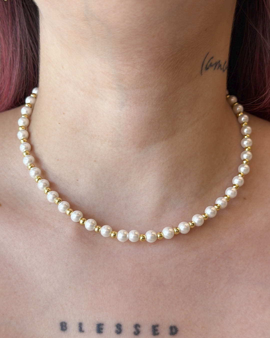 Cadena perla balín mediano