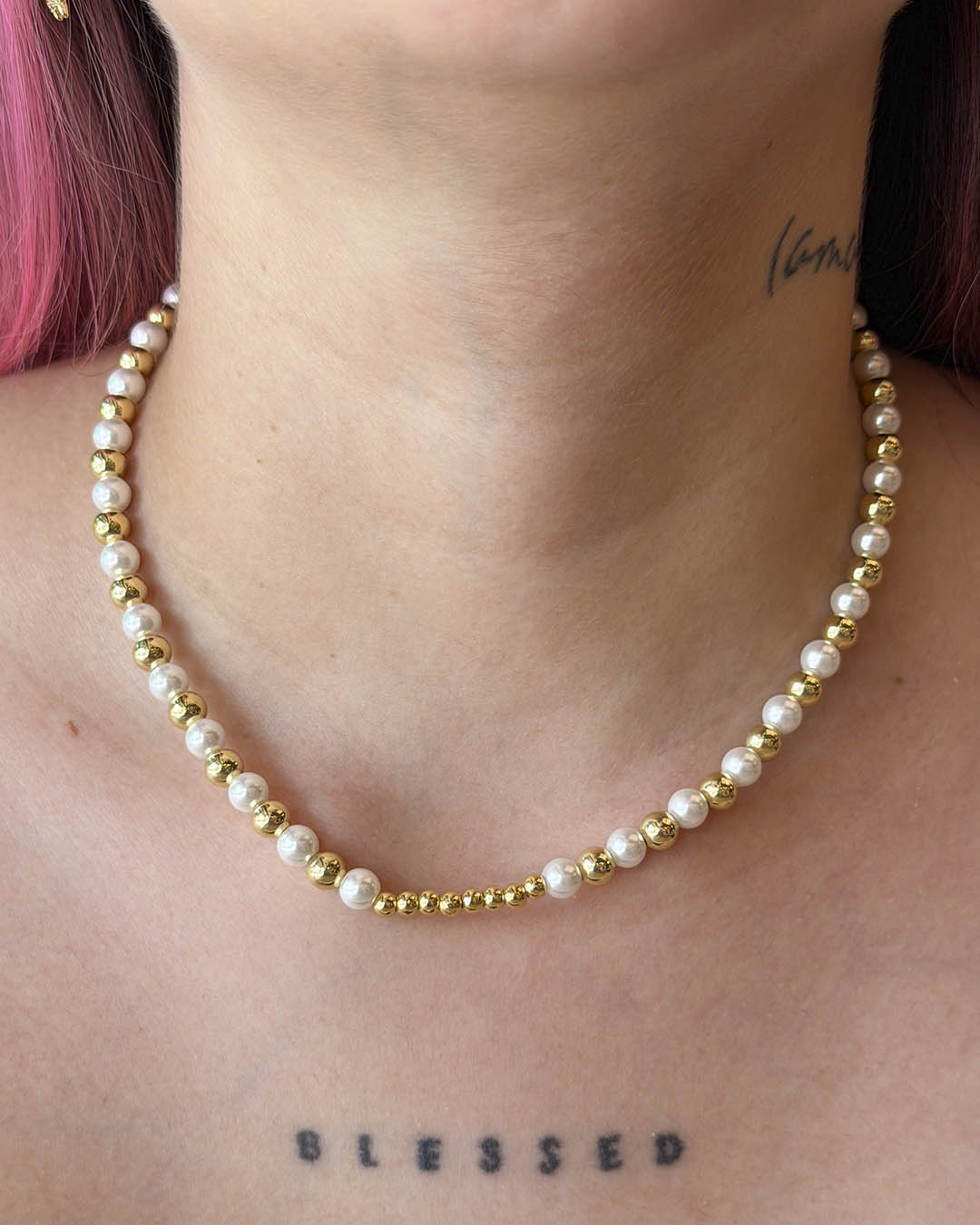 Cadena perla balín seguido