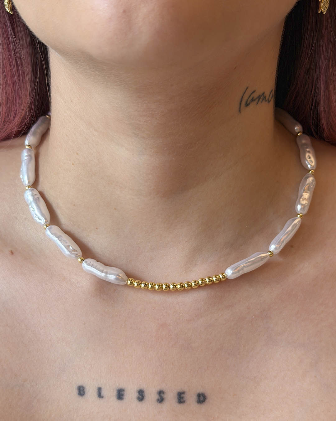 Cadena perla larga balines