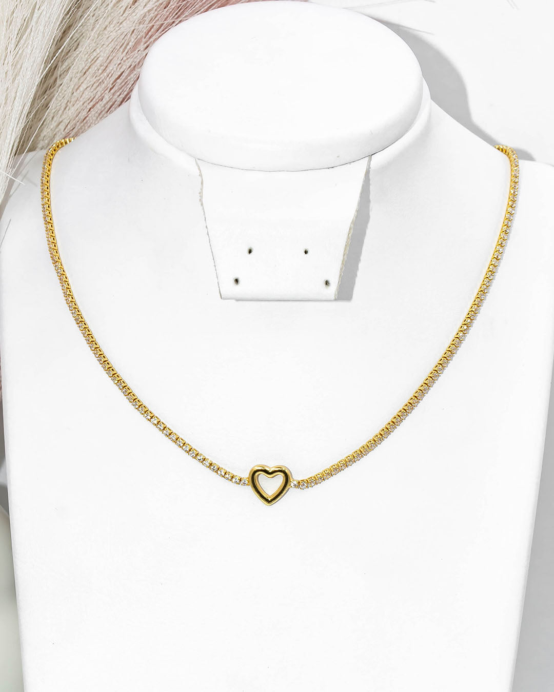Cadena circones corazón liso
