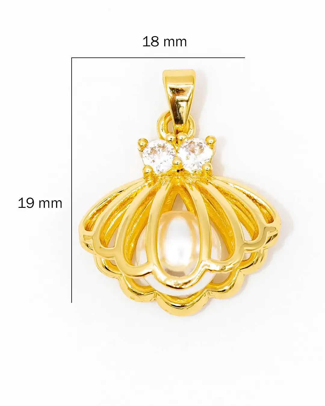 Dije concha con perla