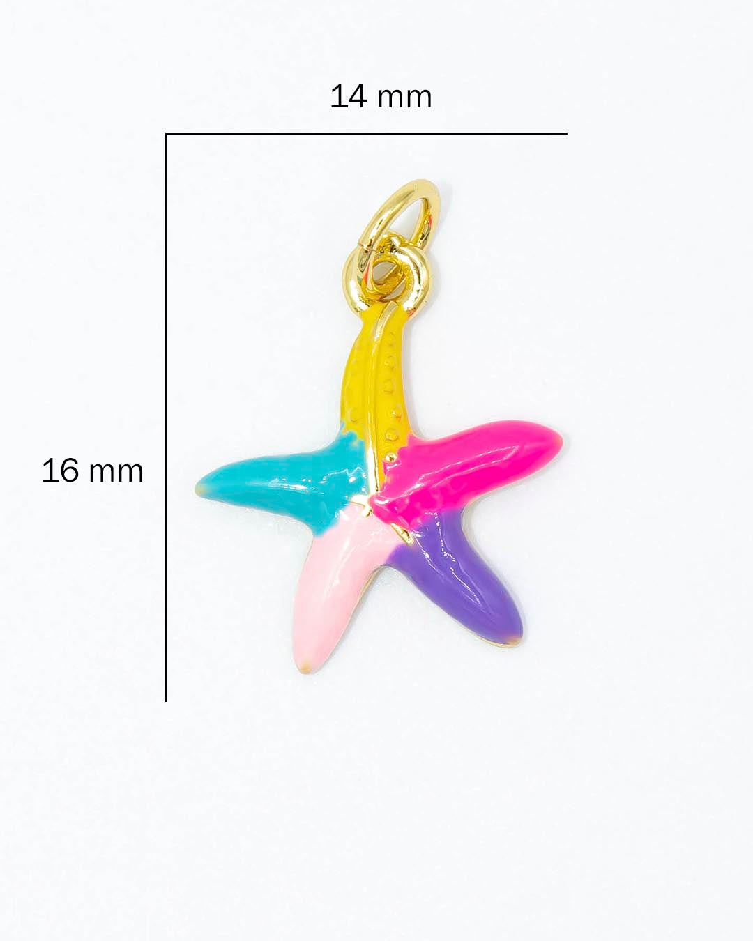Dije pulsera estrella colores mini
