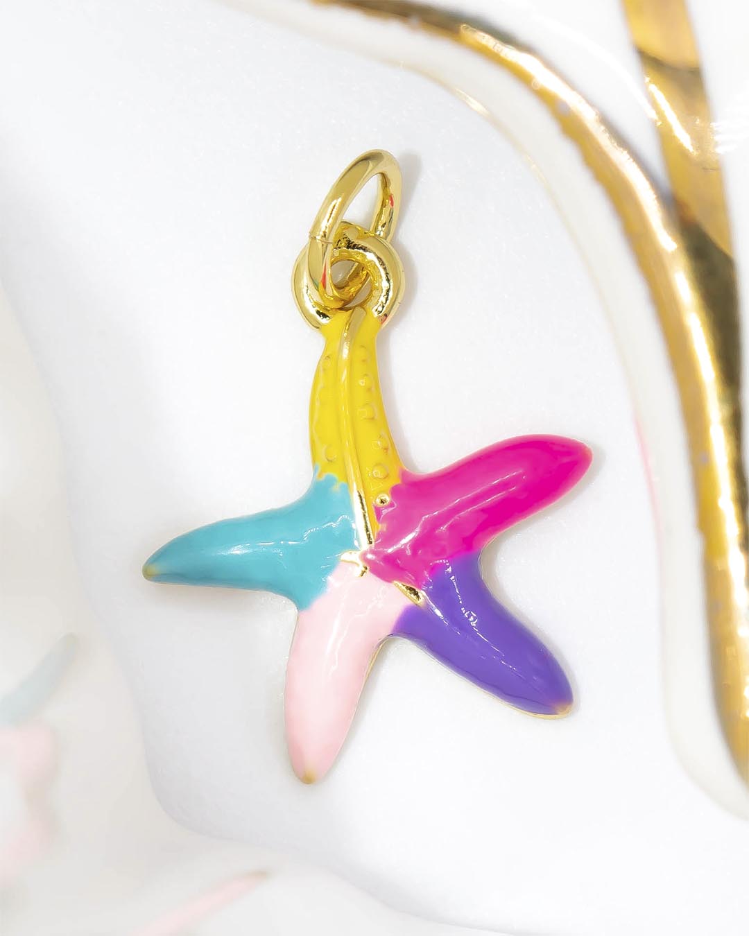 Dije pulsera estrella colores mini