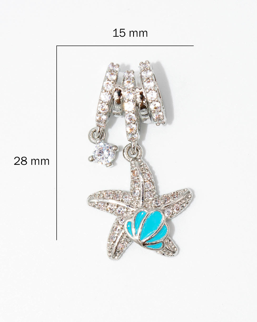 Dije estrella de mar y concha azul