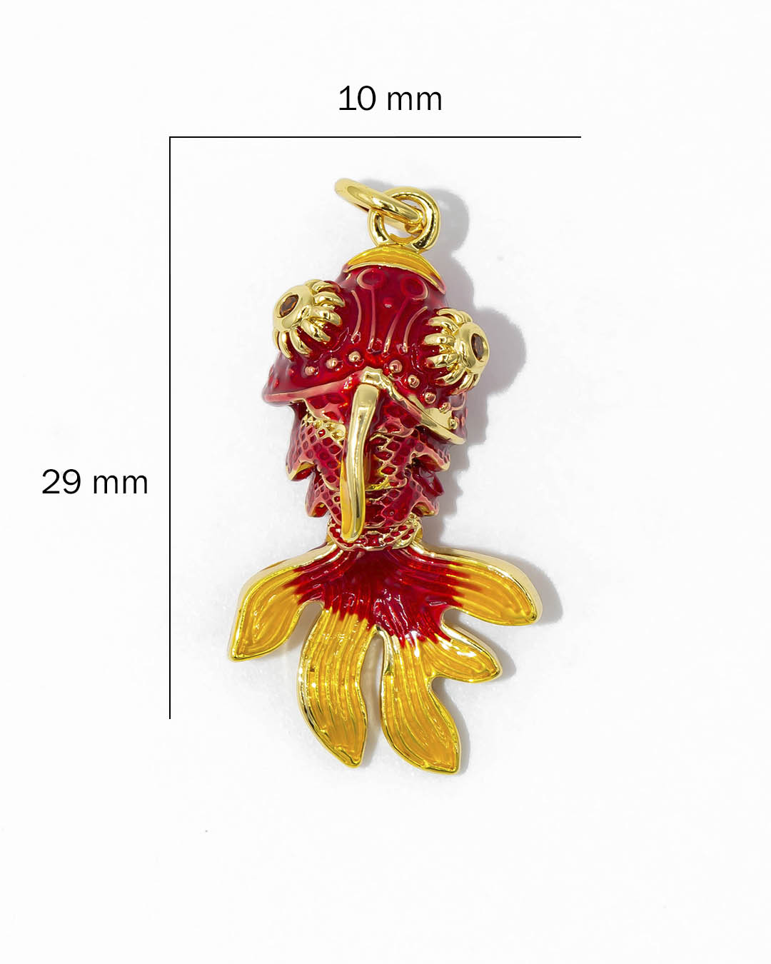 Dije pez colas rojo grande