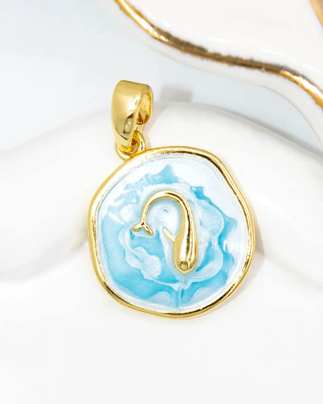 Dije ballena placa azul