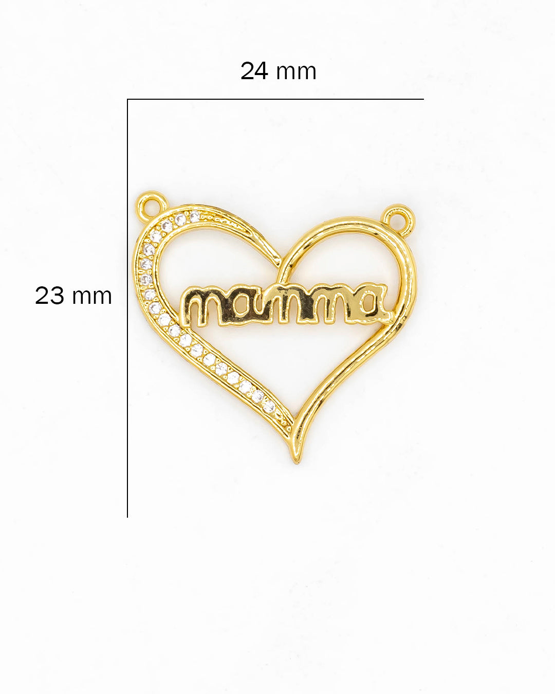 Dije corazón mamá doble argolla