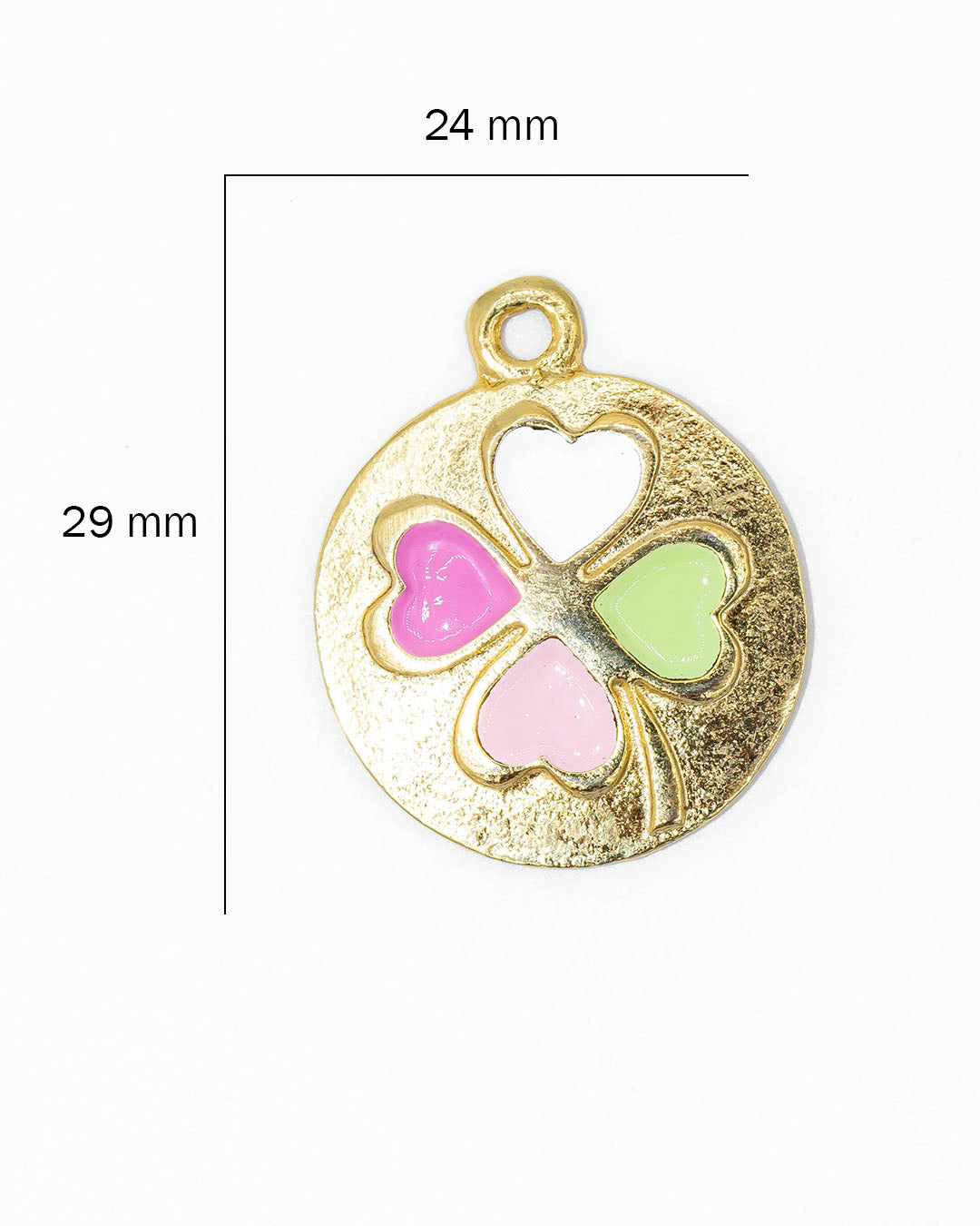 Dije moneda trébol colores