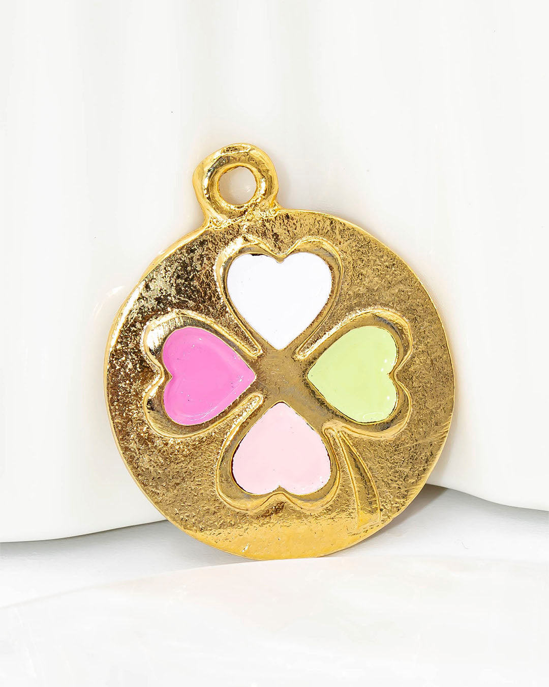 Dije moneda trébol colores