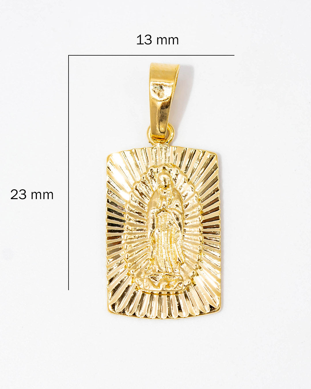 Oro laminado dije placa Guadalupe