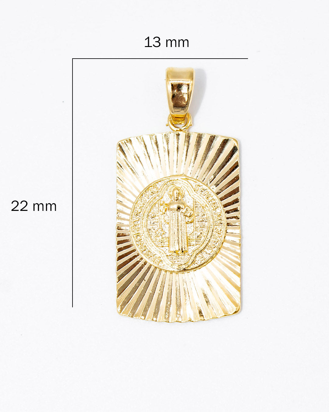 Oro laminado dije placa San Benito