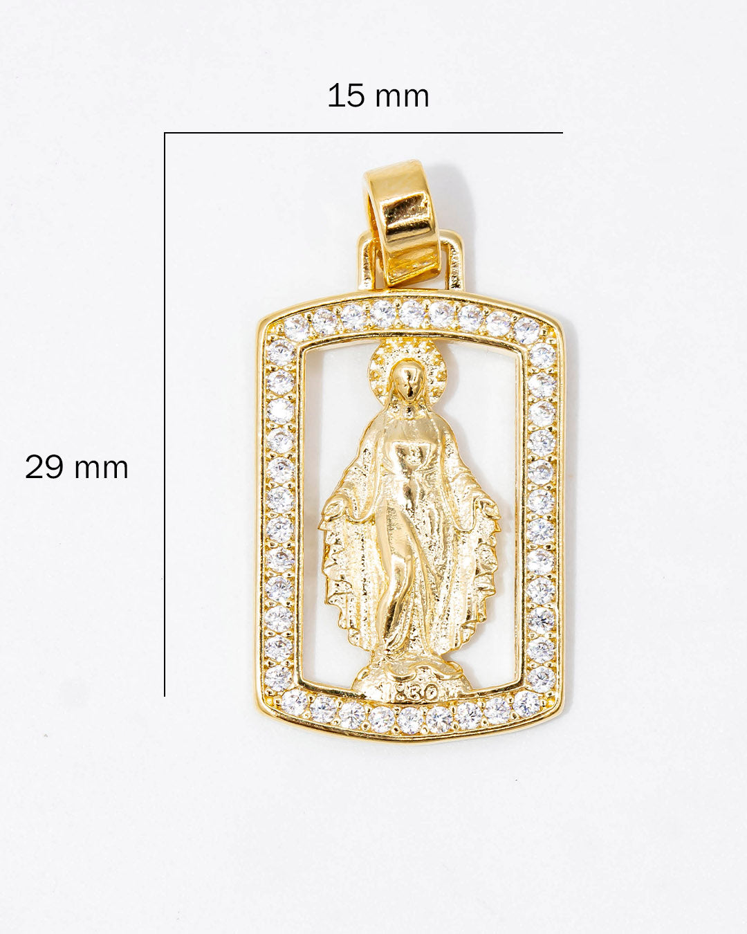Oro laminado dije virgen Milagrosa