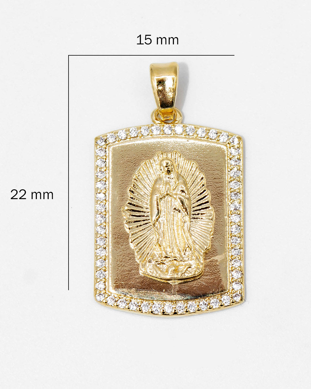 Oro laminado dije virgen Guadalupe placa