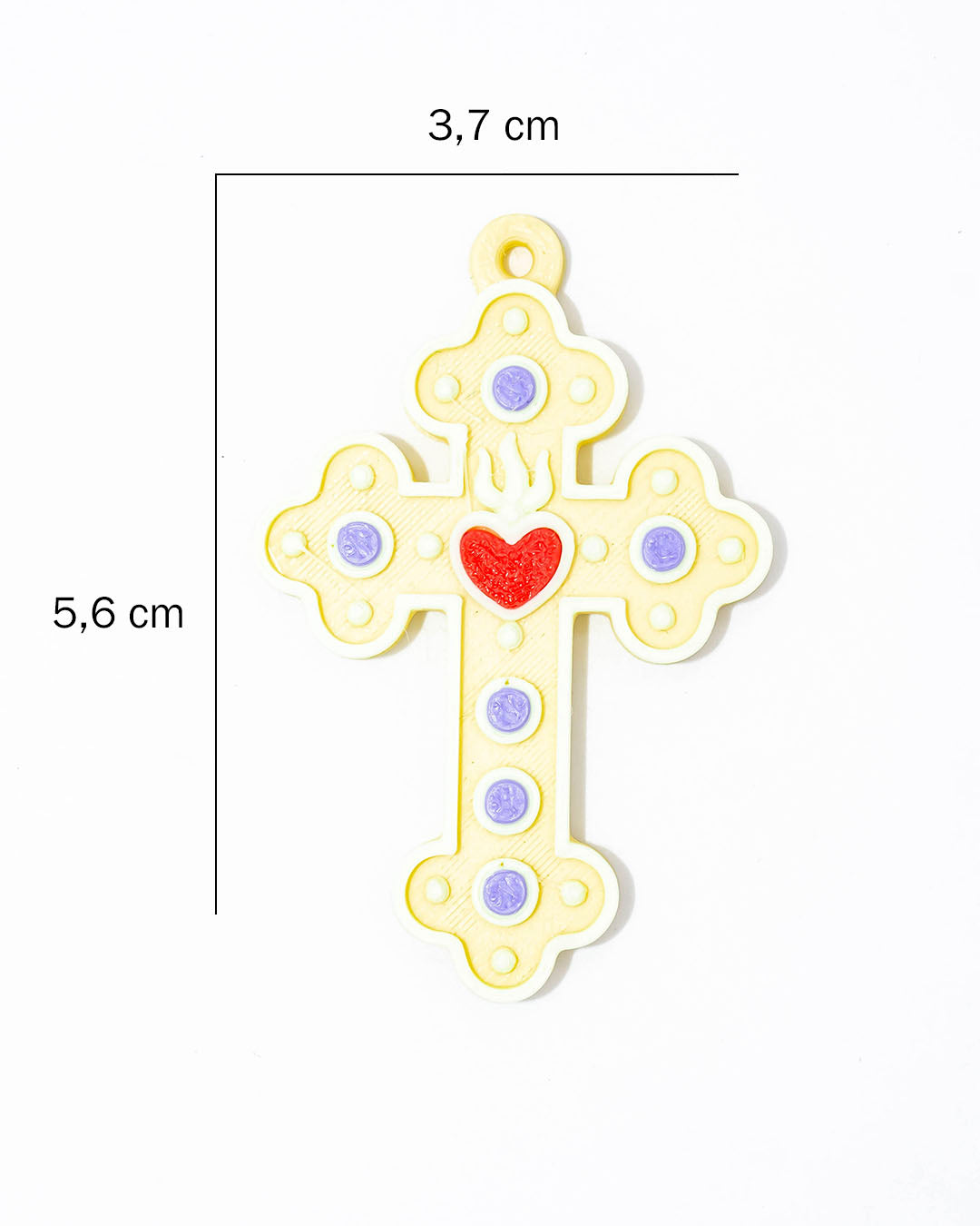 Dije cruz corazón