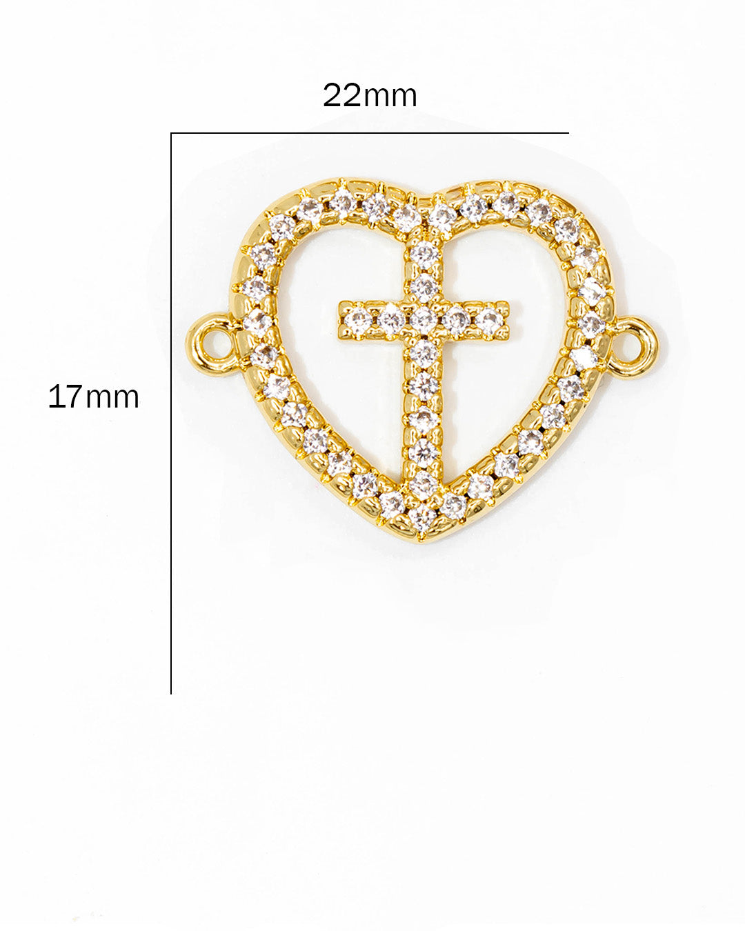 Dije corazón con cruz