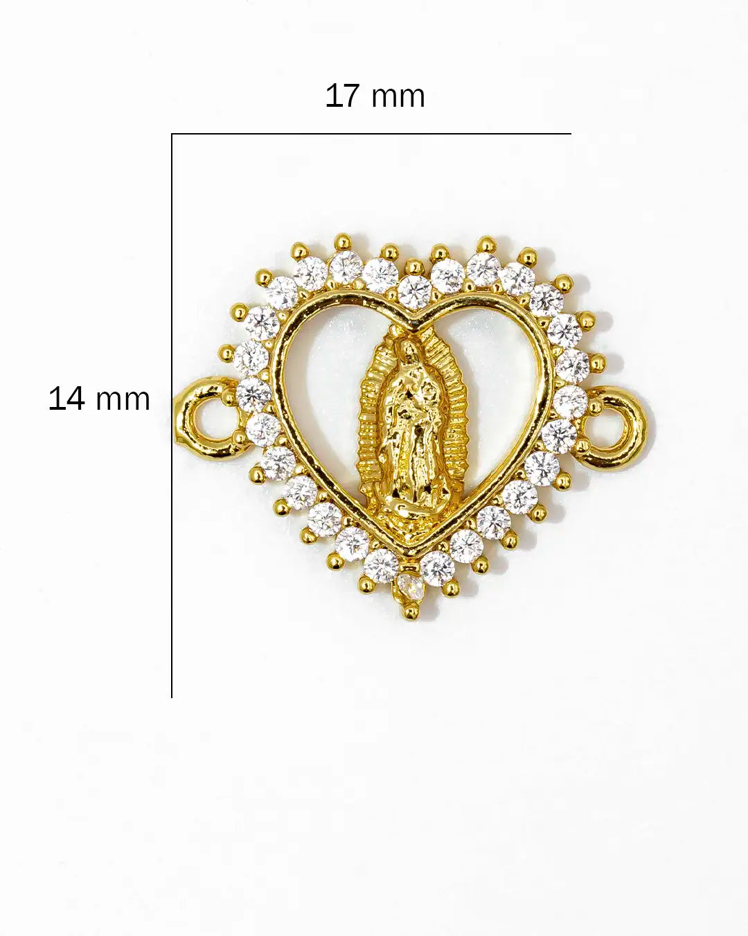 Dije pulsera virgen corazón