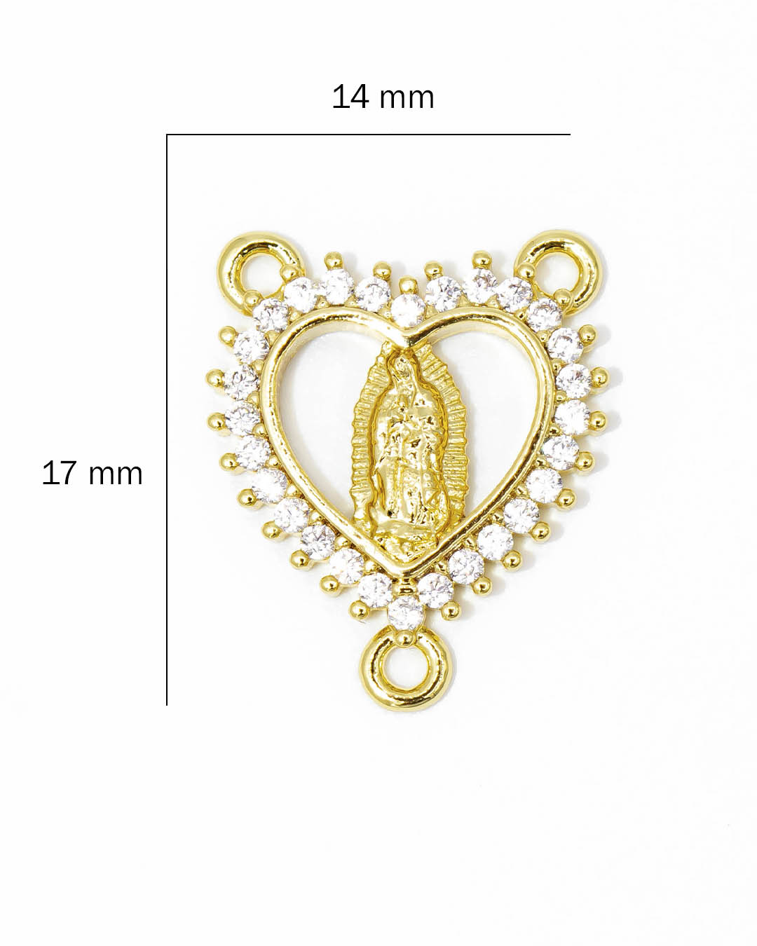 Dije crucero corazón Virgen Guadalupe