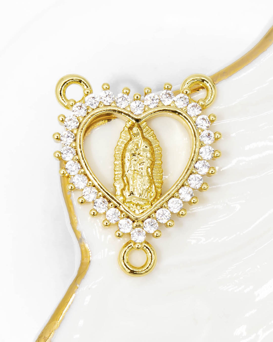 Dije crucero corazón Virgen Guadalupe