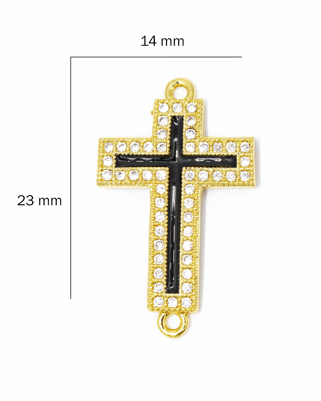 Dije pulsera cruz negra