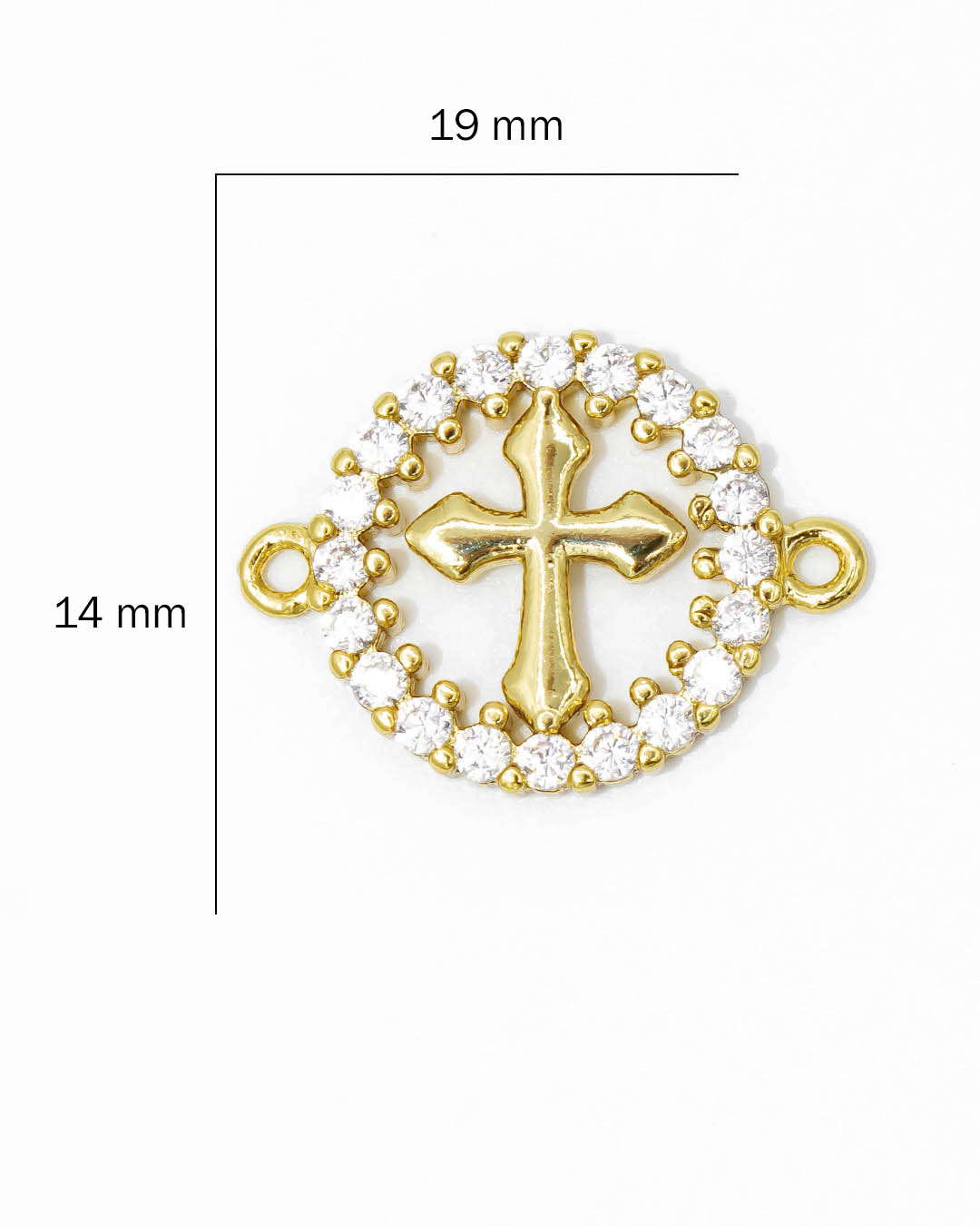 Dije pulsera cruz redonda