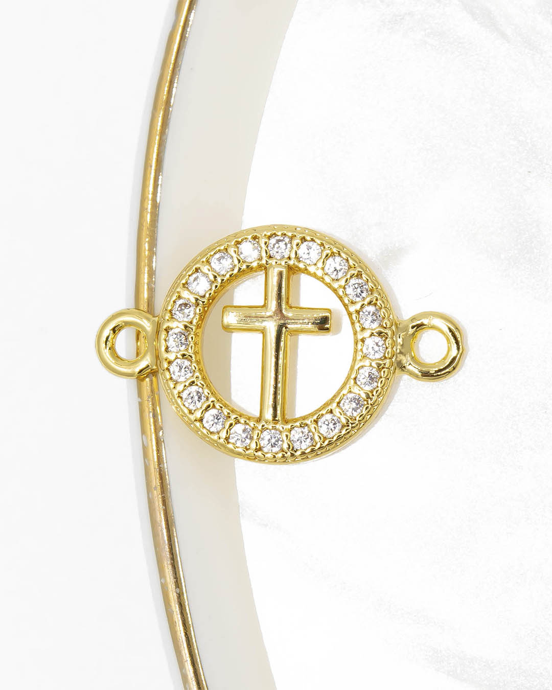Dije pulsera cruz redonda