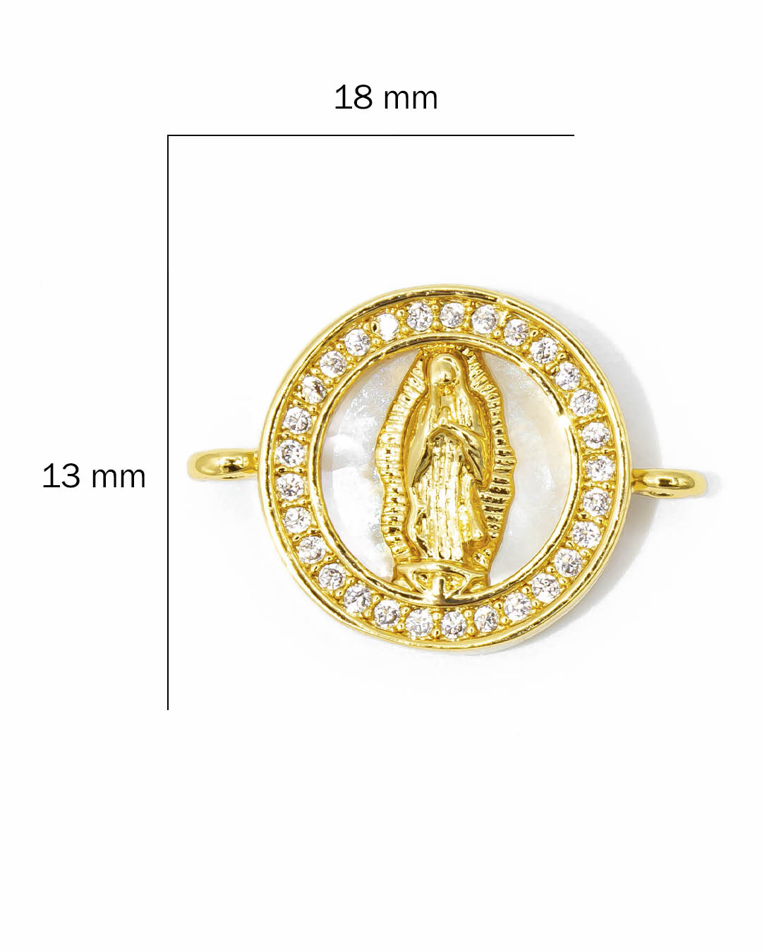 Dije pulsera Virgen nácar