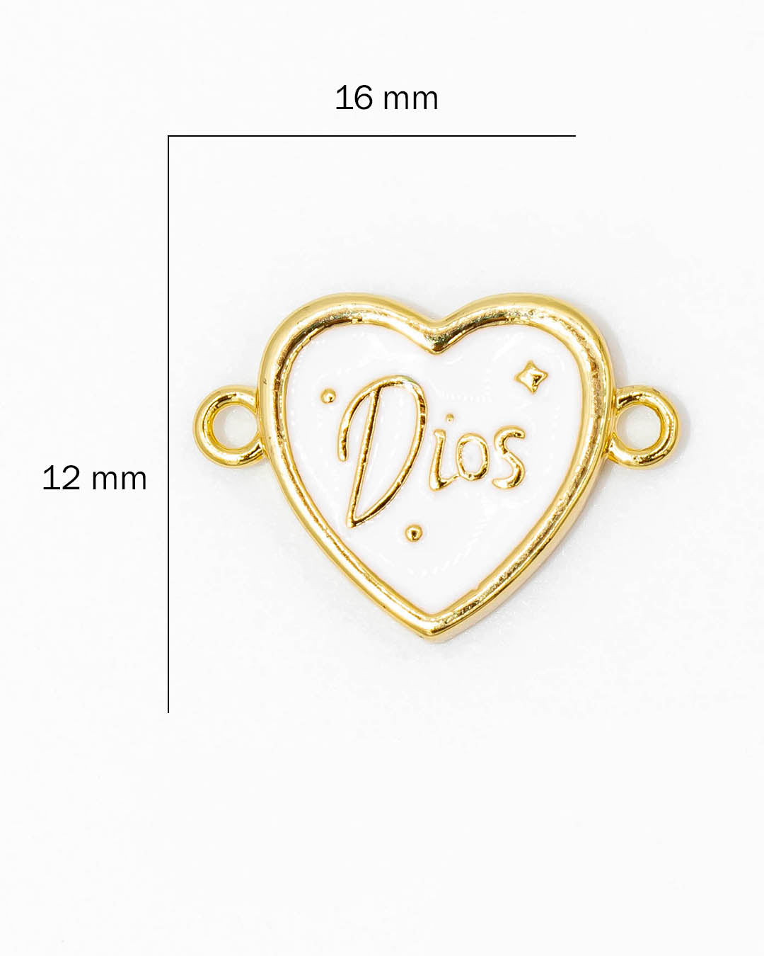 Dije pulsera corazón Dios