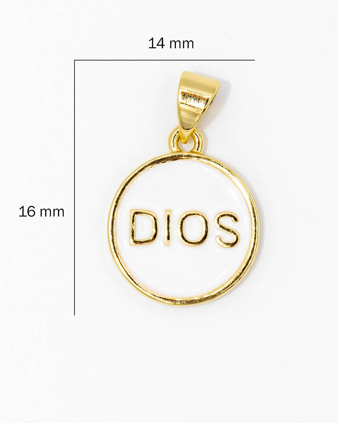 Dije placa Dios blanco