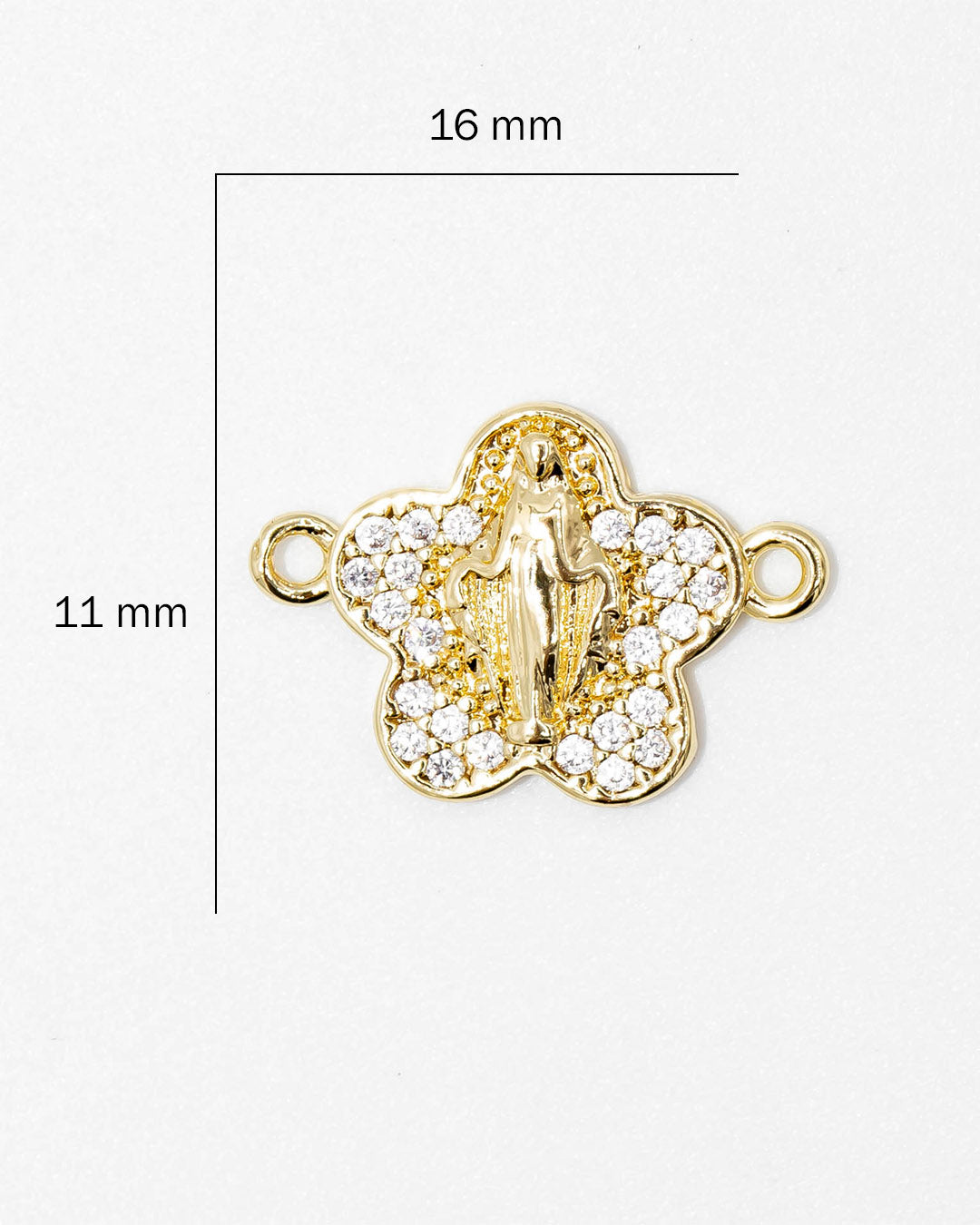 Dije virgen flor pulsera
