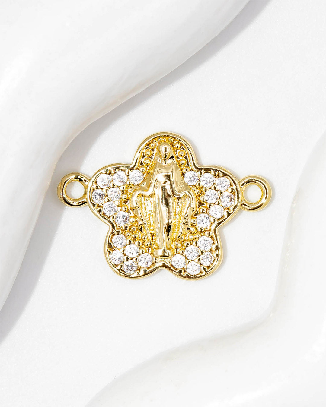 Dije virgen flor pulsera