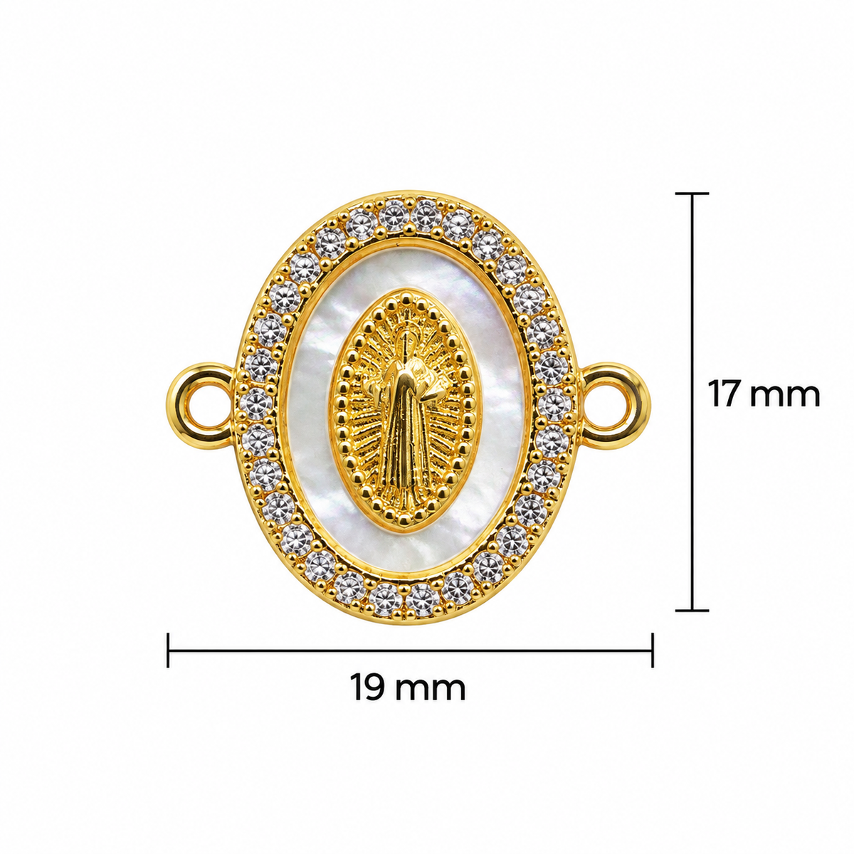 Dije pulsera San Benito nácar