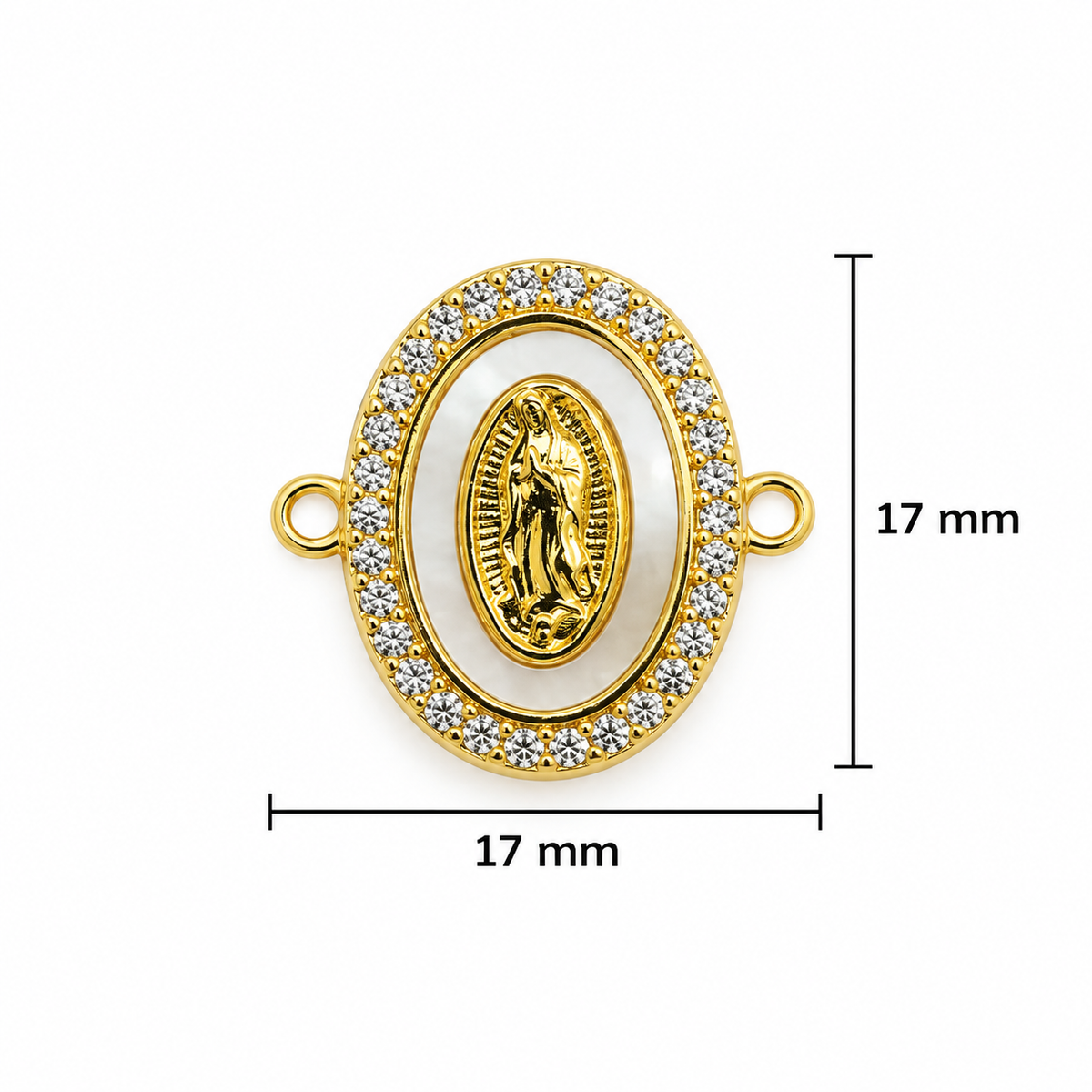 Dije pulsera virgen Guadalupe nácar