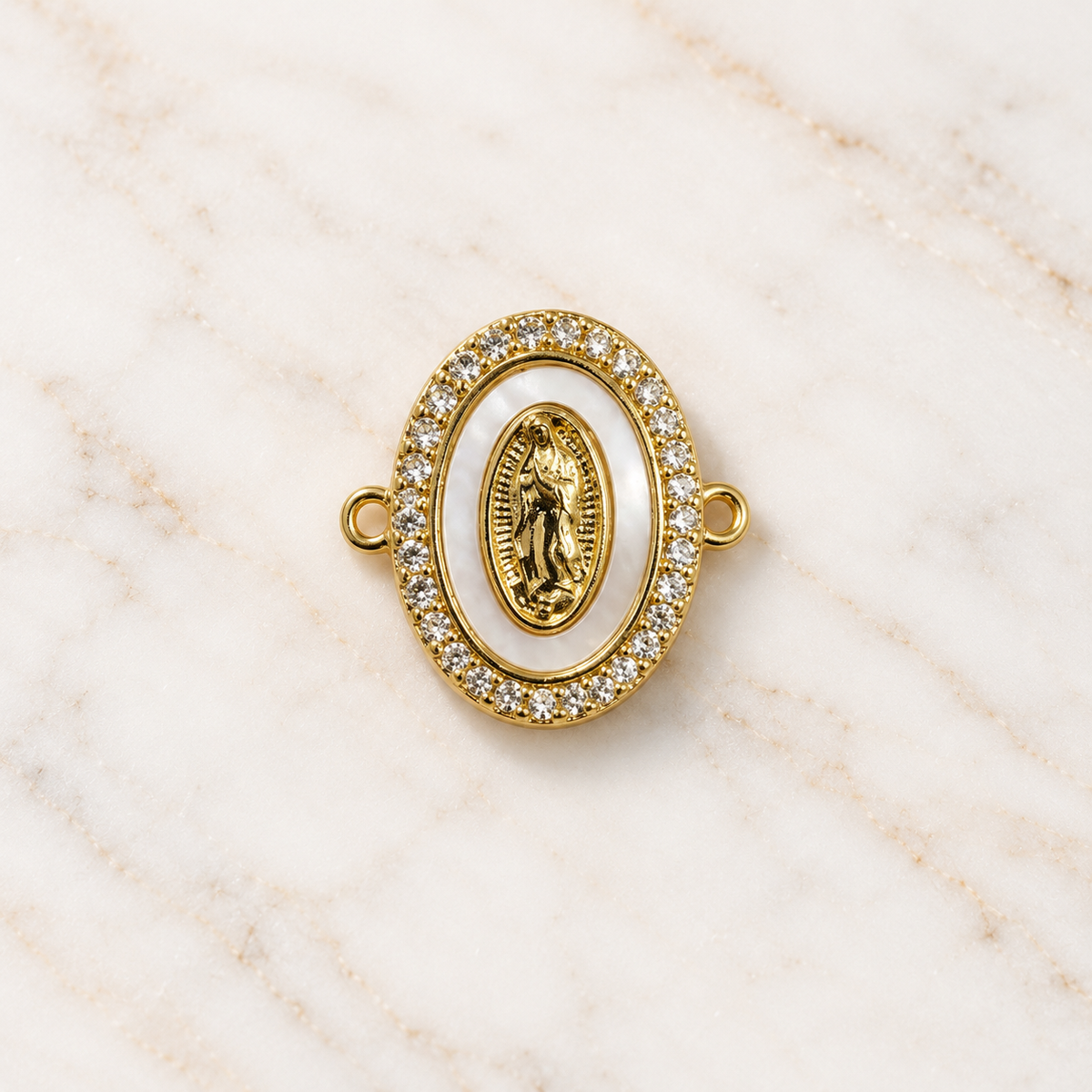 Dije pulsera virgen Guadalupe nácar