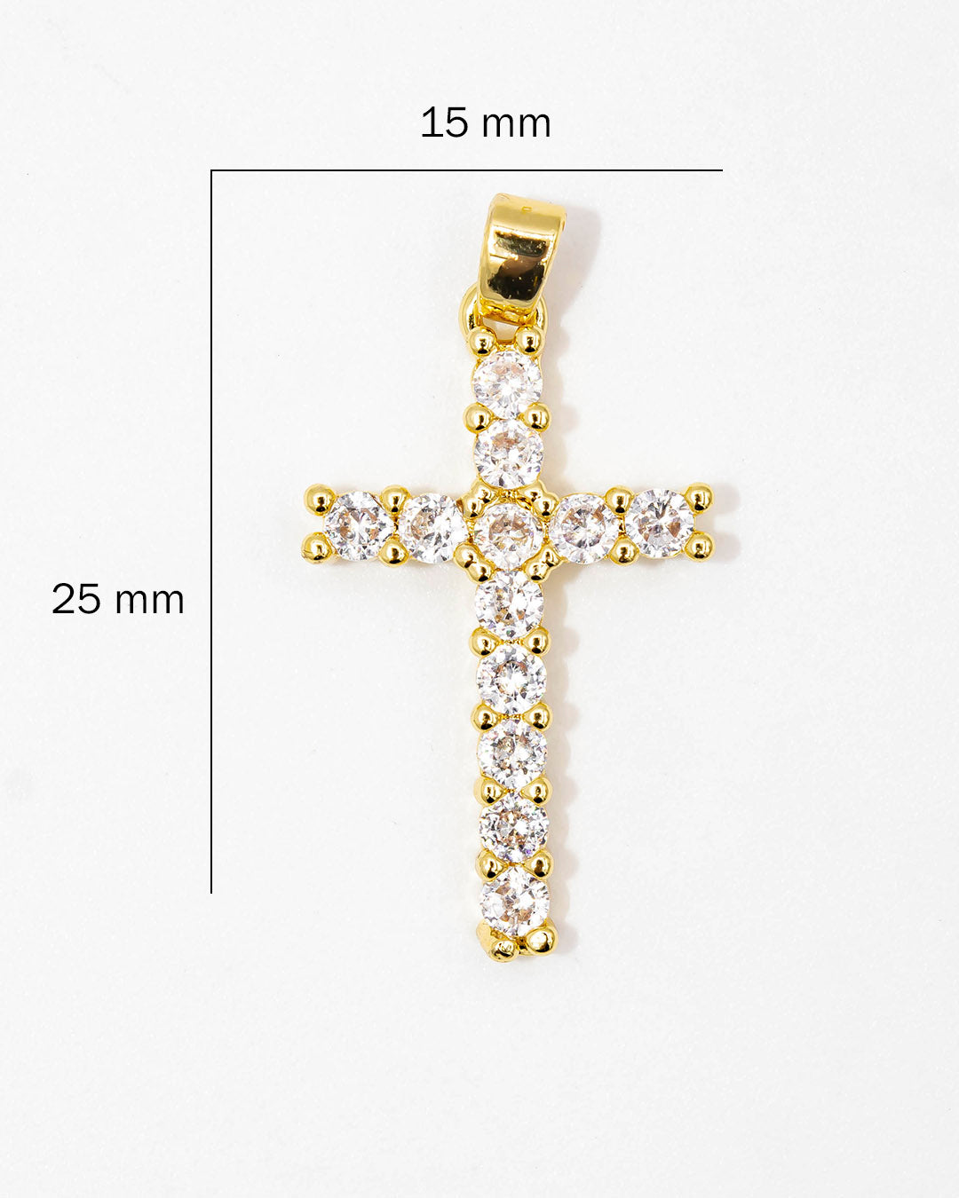 Dije cruz piedra blanca
