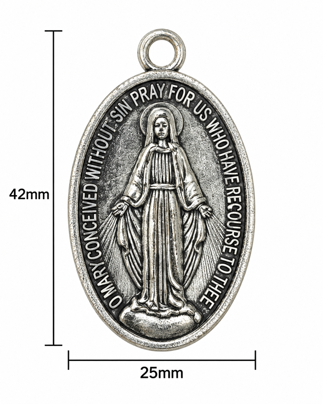 Dije virgen ovalado grande