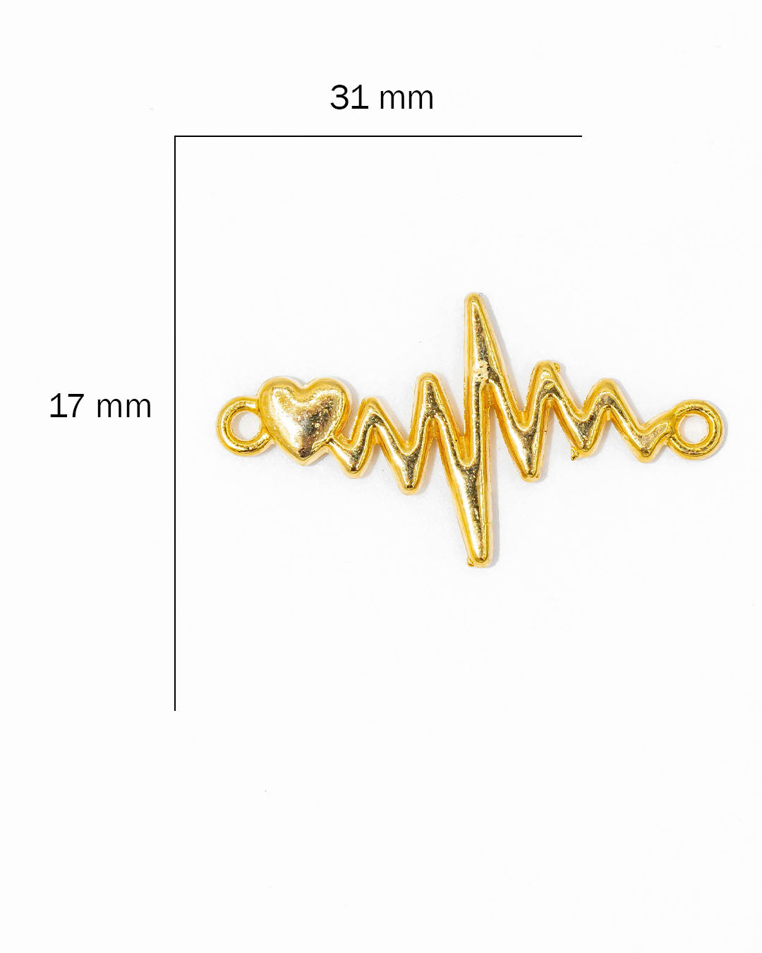 Dije pulsera línea de vida corazón
