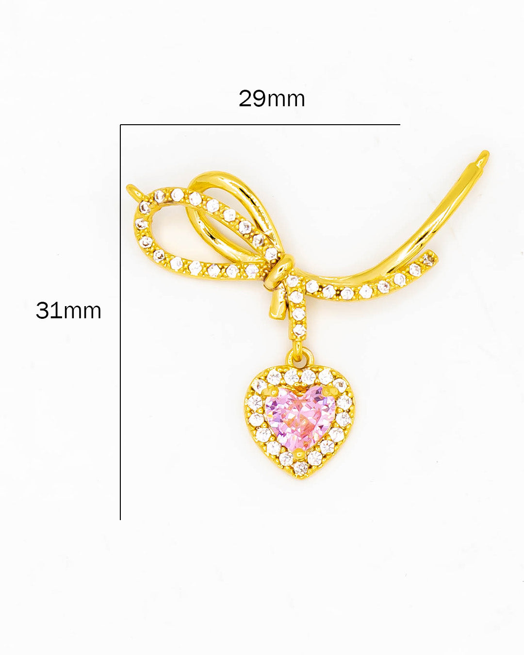 Dije moño con corazón