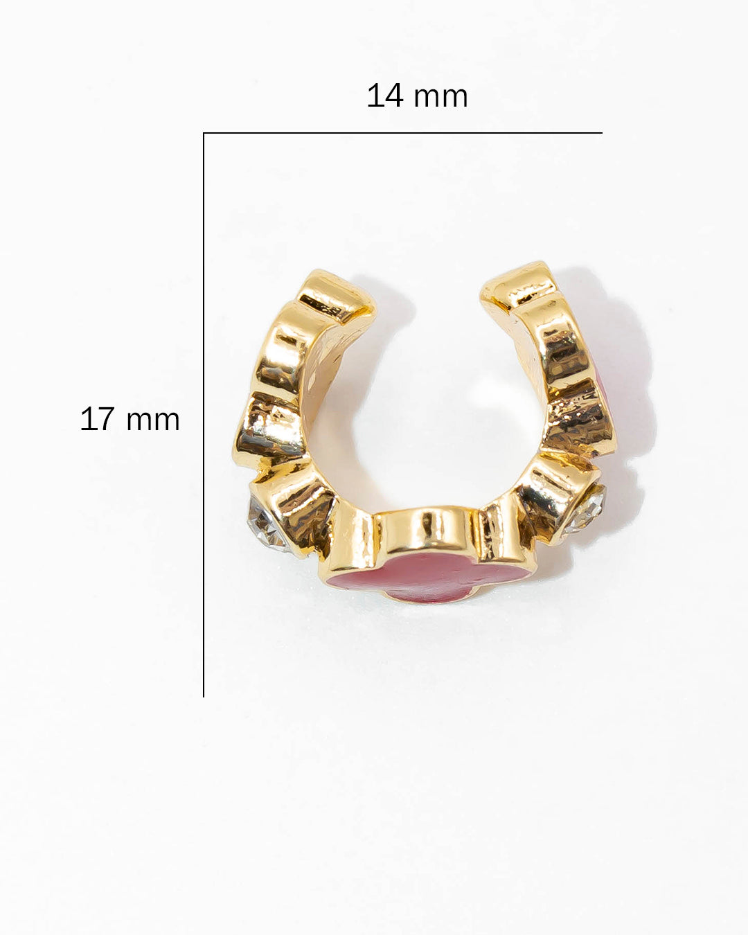 Earcuff trébol rojo