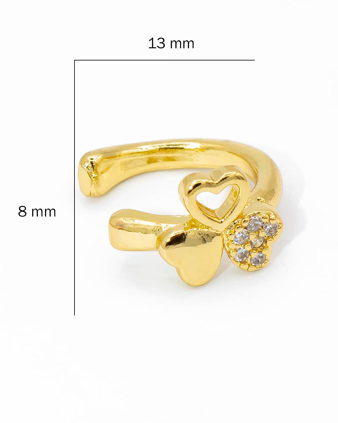 Earcuff trébol corazón