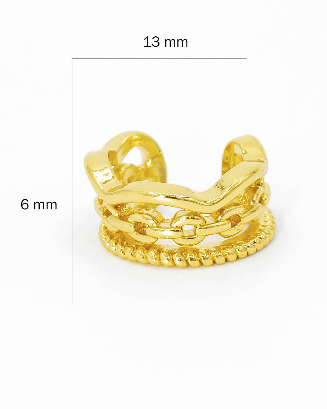 Earcuff triple con diseño