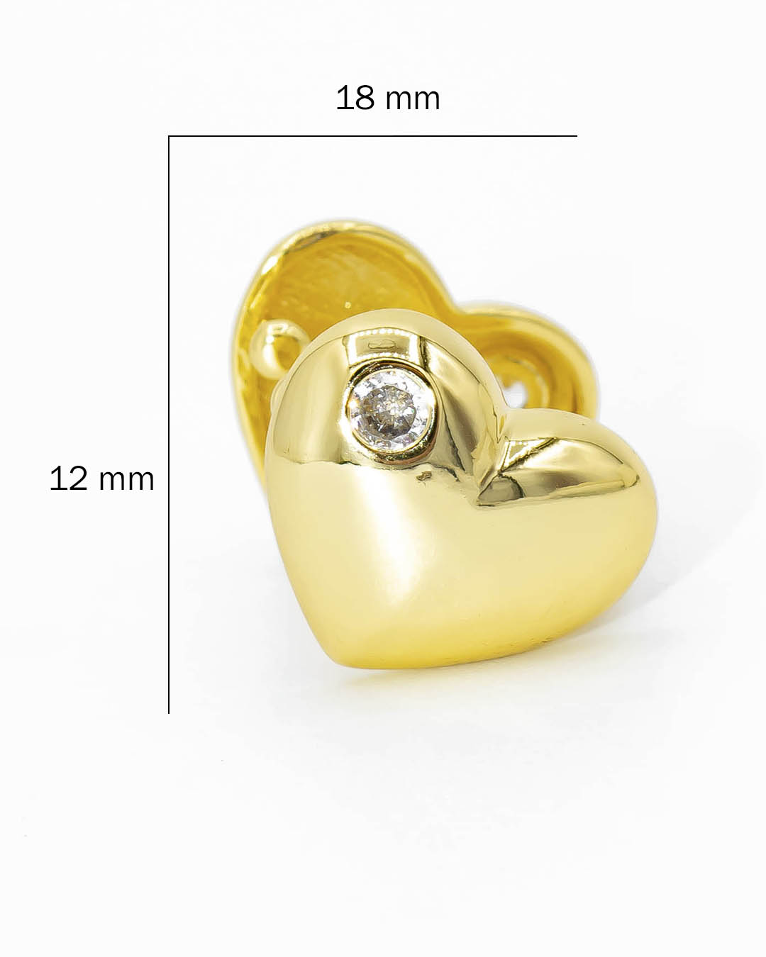 Earcuff corazón doble