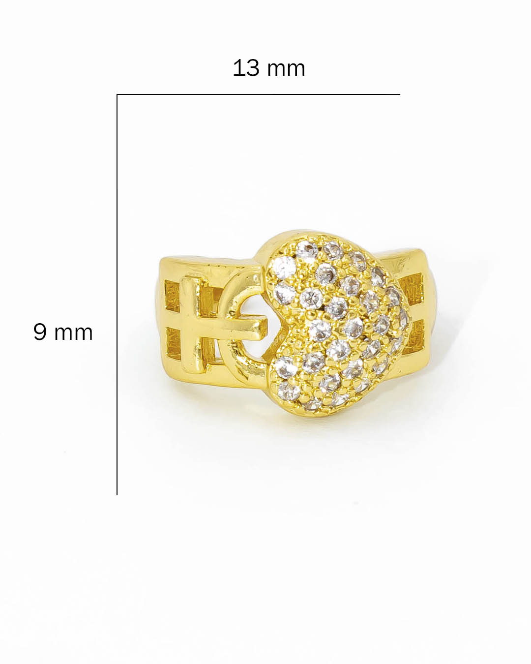 Earcuff corazón circones