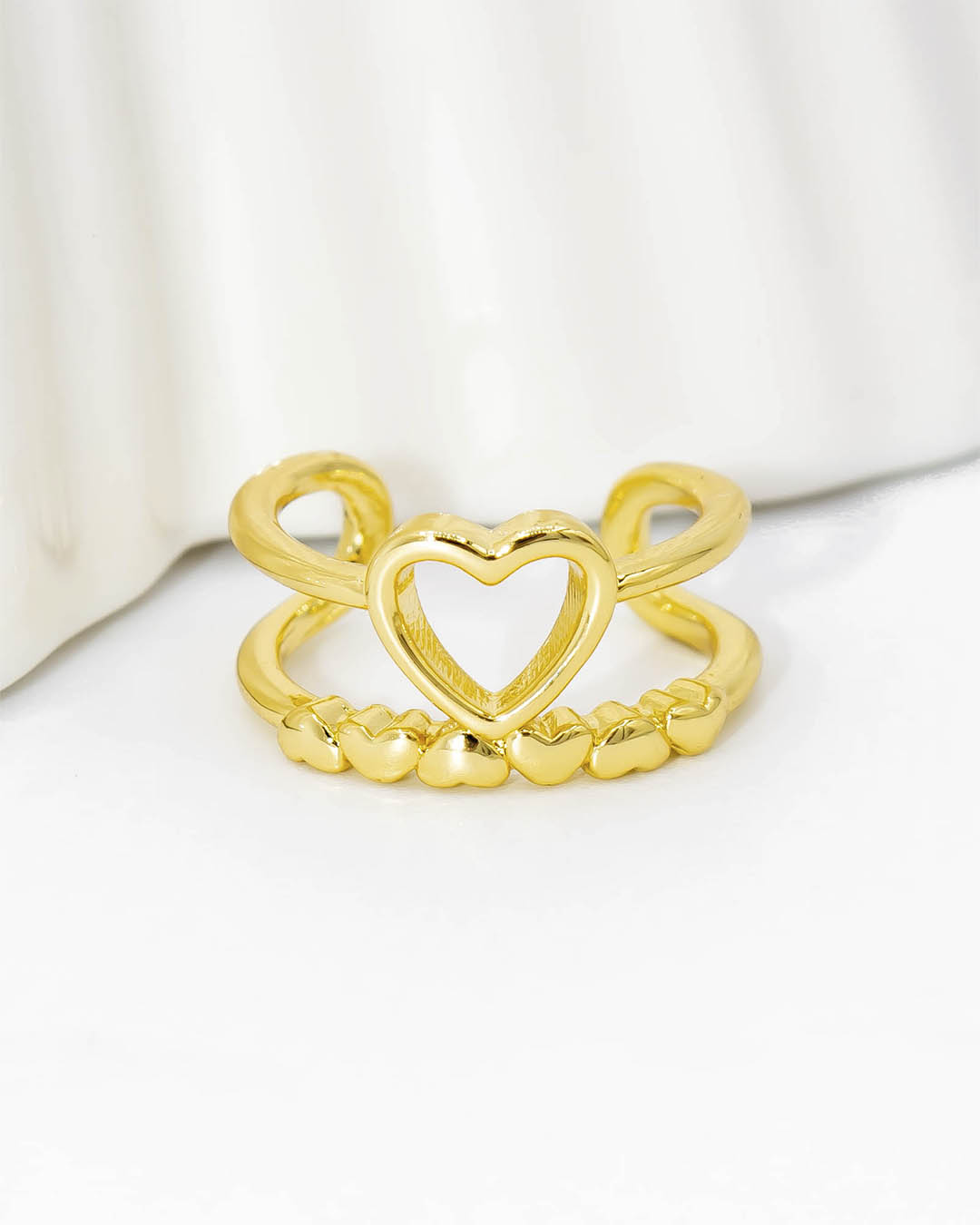 Earcuff doble línea corazón