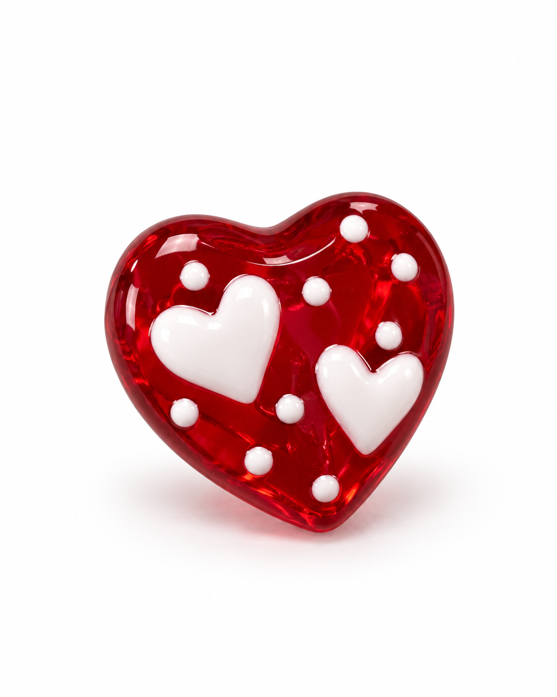 Dije corazones rojos