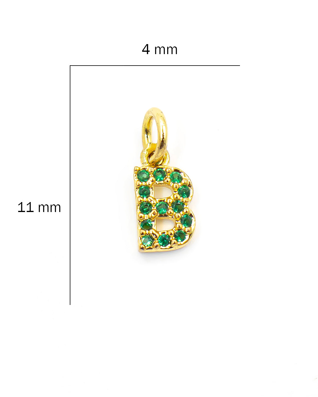 Dije letra circón verde