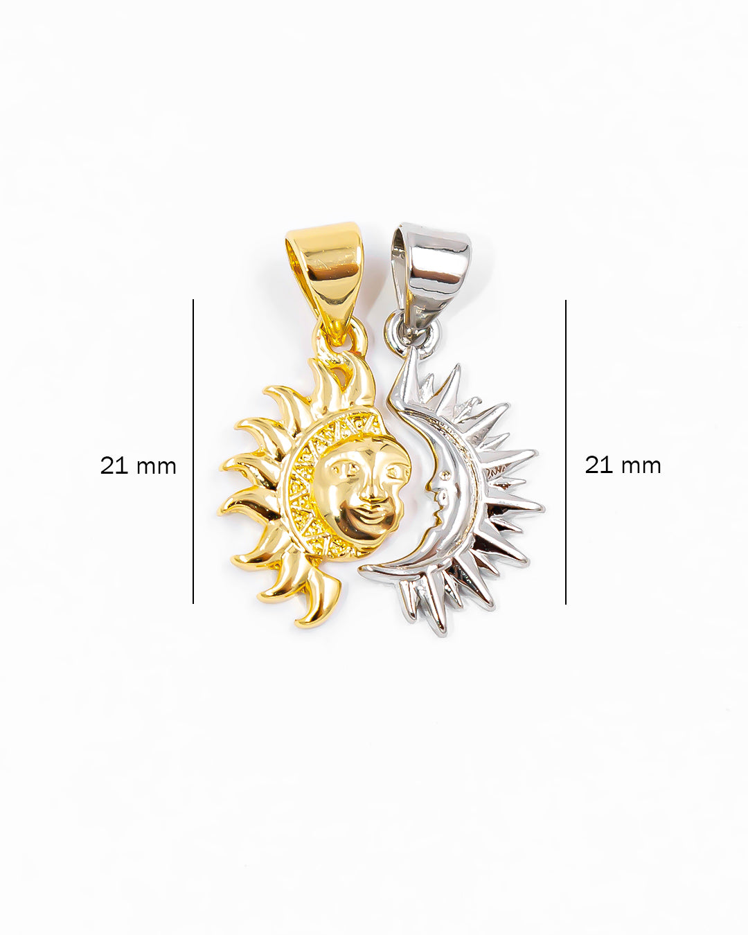 Dije sol y luna sin circón