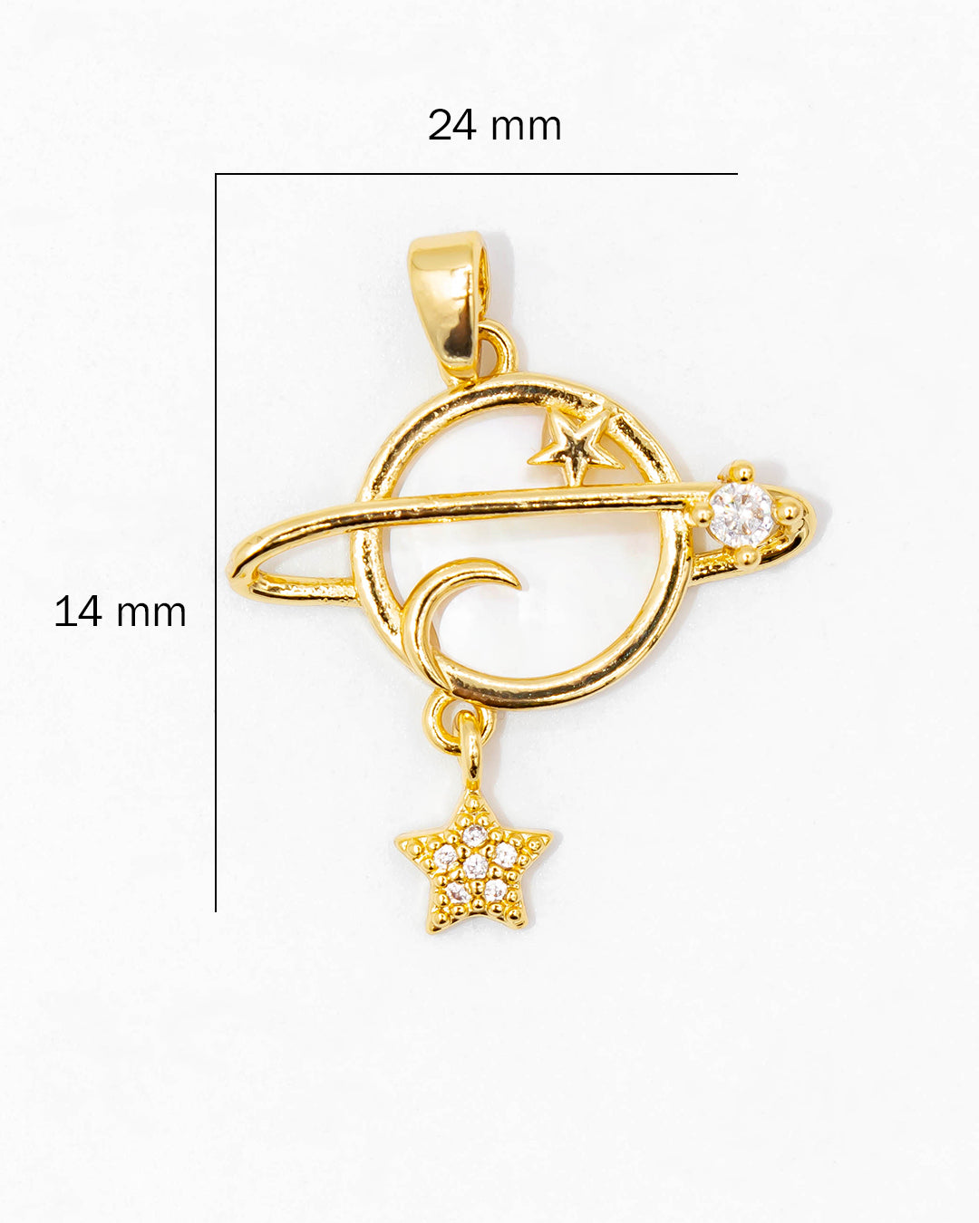 Dije planeta, estrella y luna